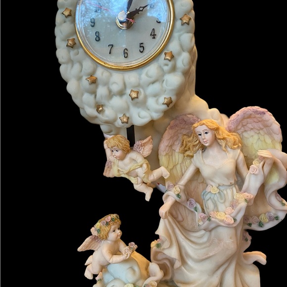 Vintage Angels in the Clouds Clock working 14” tall x 6” wide - Picture 6 of 8